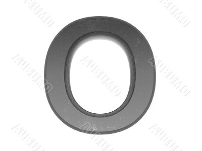 3d alphabet a in metal, on a white isolated background. 
