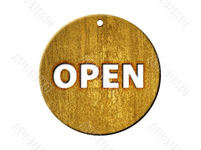 3d golden open sign