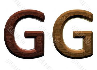 one letter of wooden alphabet.