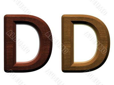 one letter of wooden alphabet.