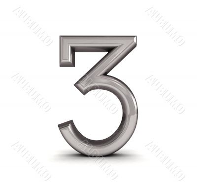3d metal three number 