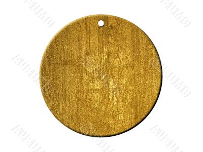 3d round golden medallion