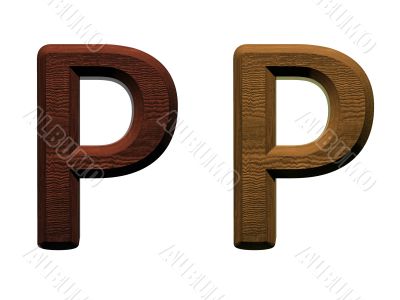 one letter of wooden alphabet.