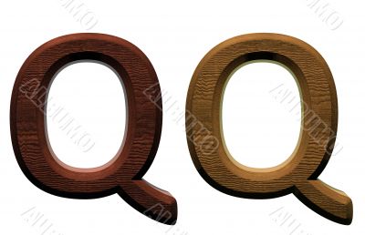 one letter of wooden alphabet.