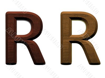 one letter of wooden alphabet.