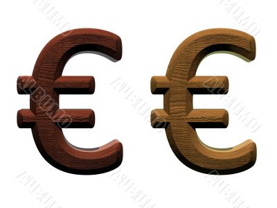 3d wooden euro mark