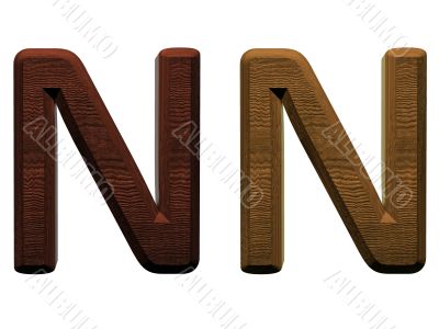 one letter of wooden alphabet.