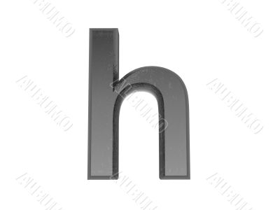 3d alphabet a in metal, on a white isolated background. 