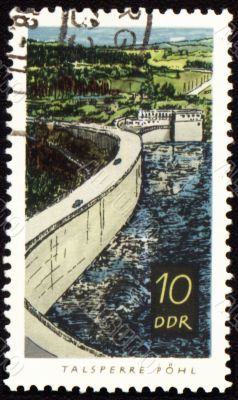 Pohl dam on post stamp