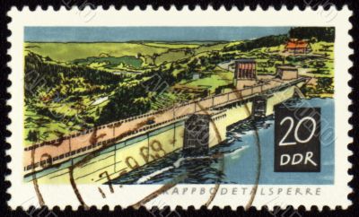 Rappbode dam on post stamp