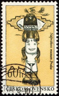 Native American craftsmanship on post stamp