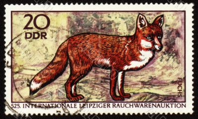 Fox on post stamp