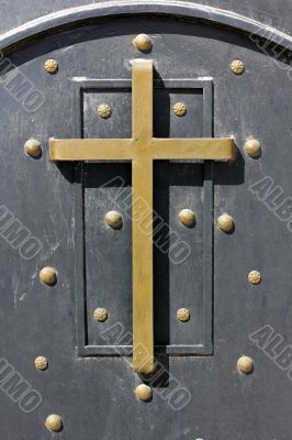 Holy Cross on the old door