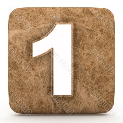 Marble number , on a white isolated background.