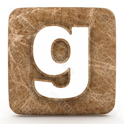 Letter a in Marble, on a white isolated background. 