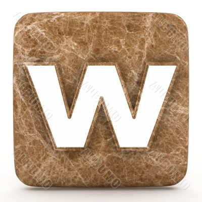 Letter a in Marble, on a white isolated background. 