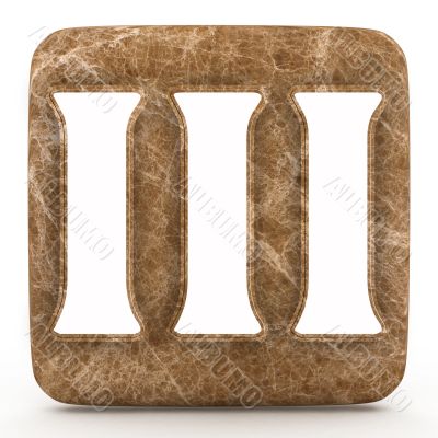 Marble symbol on a white isolated background.