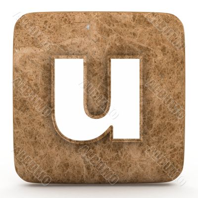 Letter a in Marble, on a white isolated background. 