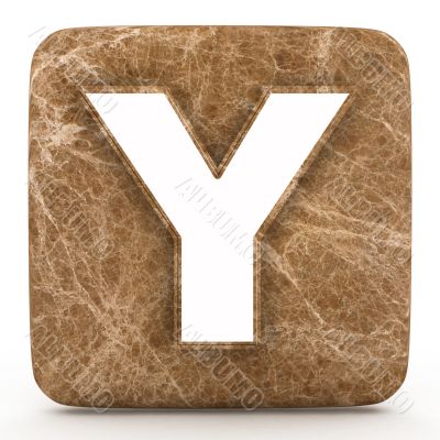 Letter a in Marble, on a white isolated background. 