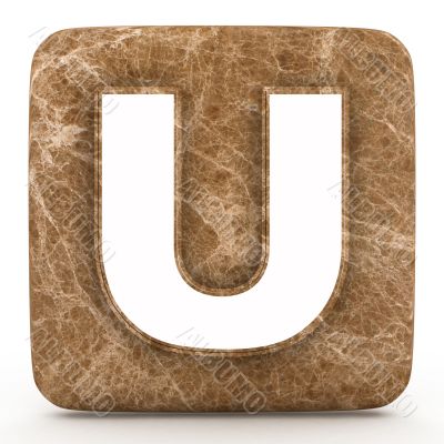 Letter a in Marble, on a white isolated background. 