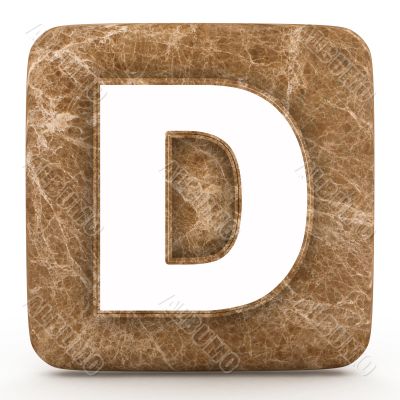 Letter a in Marble, on a white isolated background. 