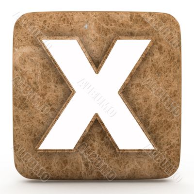 Letter a in Marble, on a white isolated background. 