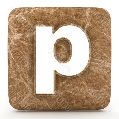 Letter a in Marble, on a white isolated background. 