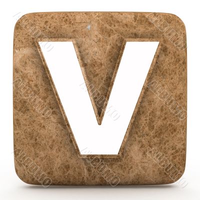 Letter a in Marble, on a white isolated background. 
