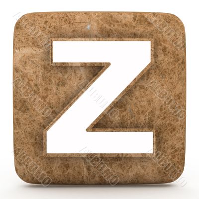 Letter a in Marble, on a white isolated background. 