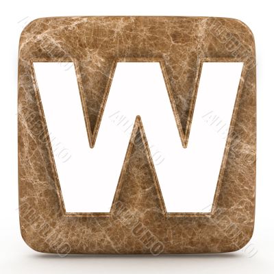 Letter a in Marble, on a white isolated background. 