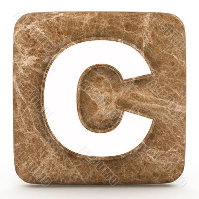 Letter a in Marble, on a white isolated background. 