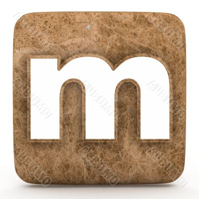 Letter a in Marble, on a white isolated background. 