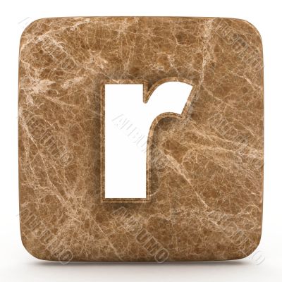Letter a in Marble, on a white isolated background. 