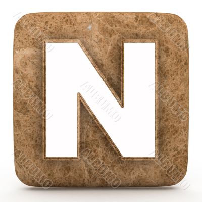 Letter a in Marble, on a white isolated background. 