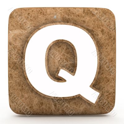Letter a in Marble, on a white isolated background. 