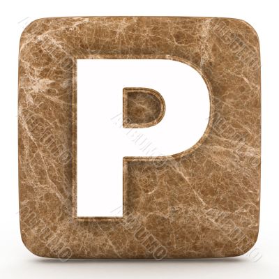 Letter a in Marble, on a white isolated background. 
