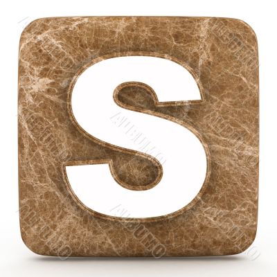 Letter a in Marble, on a white isolated background. 