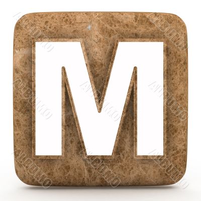 Letter a in Marble, on a white isolated background. 