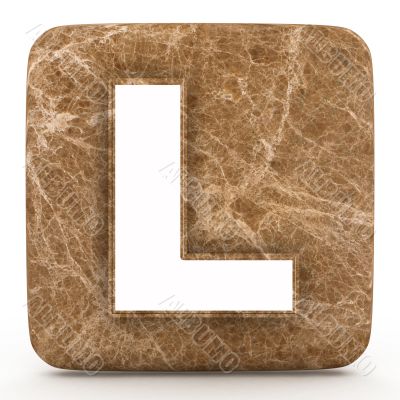 Letter a in Marble, on a white isolated background. 
