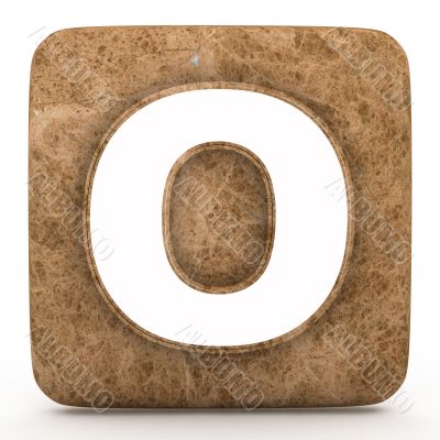 Letter a in Marble, on a white isolated background. 