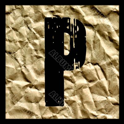 One letter of paper alphabet
