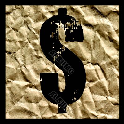 Paper dollar mark 
