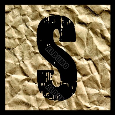 One letter of paper alphabet