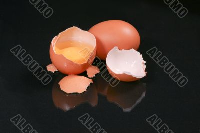 Egg and broken egg