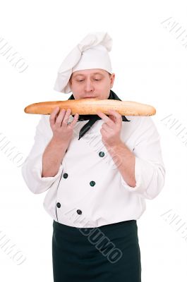 chef with loaf