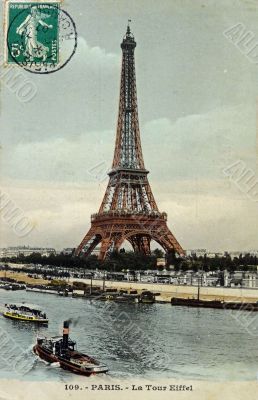 vintage postcard of Paris