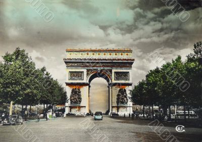 vintage postcard of Paris