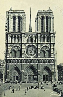 vintage postcard of Paris