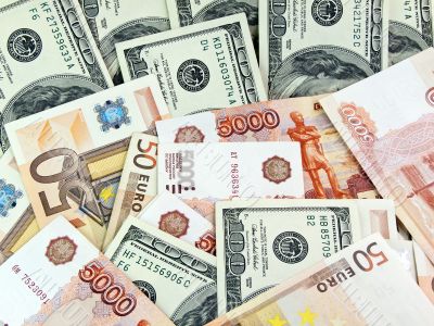 Dollars, roubles and euro