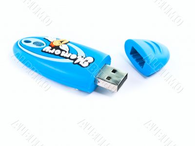 Isolated blue USB-card
